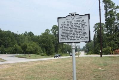 St. Paul Church / Oak Grove Marker, new location image. Click for full size.