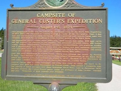 Campsite of General Custer's Expedition Marker image. Click for full size.
