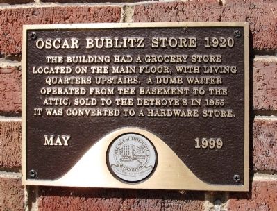 Oscar Bublitz Store 1920 Marker image. Click for full size.