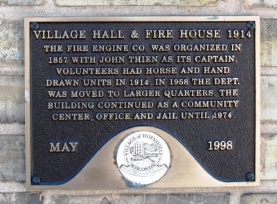 Village Hall & Fire House 1914 Marker image. Click for full size.