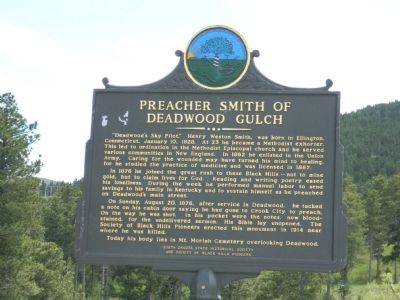 Preacher Smith of Deadwood Gulch Marker image. Click for full size.