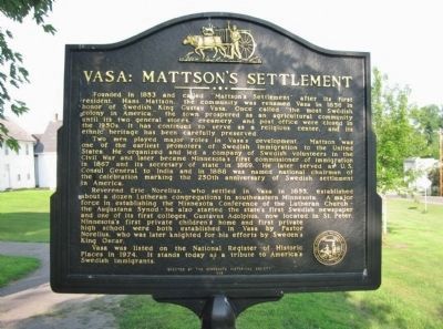 Vasa: Mattson's Settlement Marker image. Click for full size.