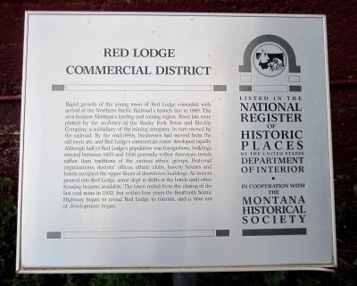 Red Lodge Commercial District Marker image. Click for full size.