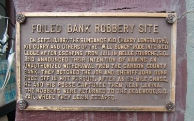 Foiled Bank Robbery Site Marker image. Click for full size.