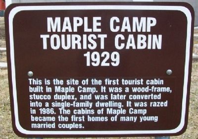 Maple Camp Tourist Cabin Marker image. Click for full size.