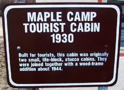 Maple Camp Tourist Cabin Marker image. Click for full size.