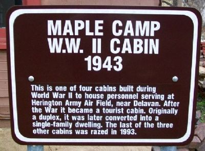 Maple Camp W.W. II Cabin Marker image. Click for full size.
