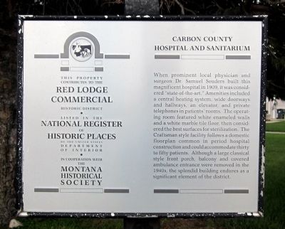 Carbon County Hospital and Sanitarium Marker image. Click for full size.