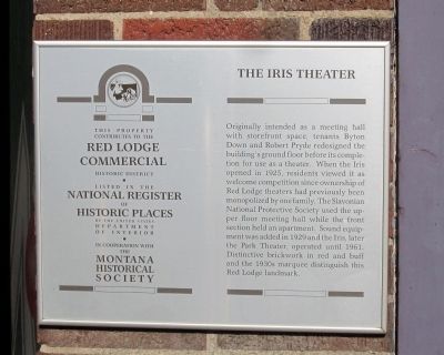 The Iris Theater Marker. Click for full size. The Iris Theater Marker image. Click for full size.