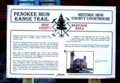 Penokee Iron Range Trail – Historic Iron County Courthouse Marker image. Click for full size.