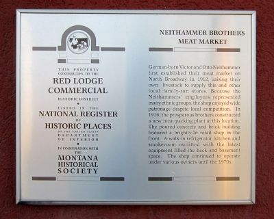 Neithammer Brothers Meat Market Marker image. Click for full size.