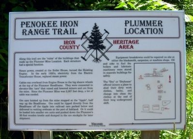 Penokee Iron Range Trail - Plummer Location Marker image. Click for full size.