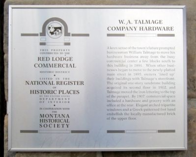 W. A. Talmage Company Hardware Marker image. Click for full size.