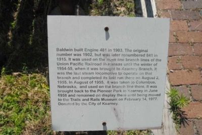 Baldwin Engine 481 Marker image. Click for full size.