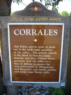 <i>Rear of </i>Corrales Marker. Click for full size. <i>Rear of </i>Corrales Marker image. Click for full size.