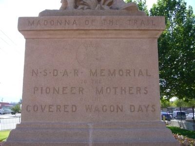 Madonna of the Trail Marker - West Face. Click for full size. Madonna of the Trail Marker - West Face image. Click for full size.