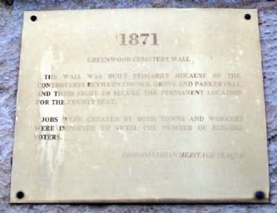 Greenwood Cemetery Wall Marker image. Click for full size.