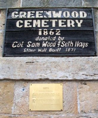 Greenwood Cemetery Wall Marker image. Click for full size.