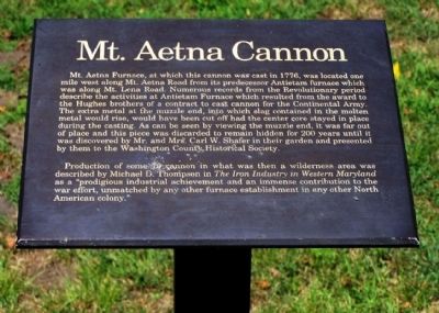 Mt. Aetna Cannon Marker image. Click for full size.