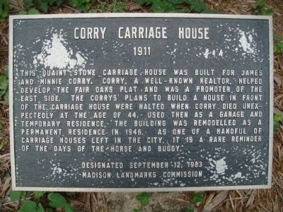 Corry Carriage House Marker image. Click for full size.