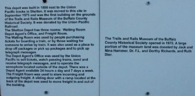 Shelton Union Pacific Depot Marker image. Click for full size.