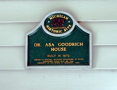 Dr. Asa Goodrich House Marker image. Click for full size.