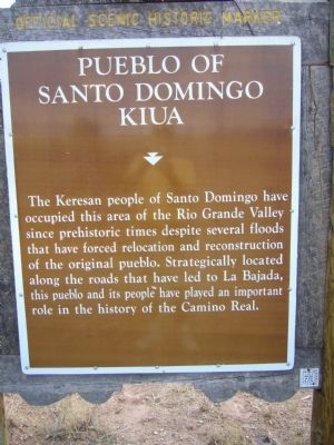 Pueblo of Santo Domingo Kiua Marker image. Click for full size.