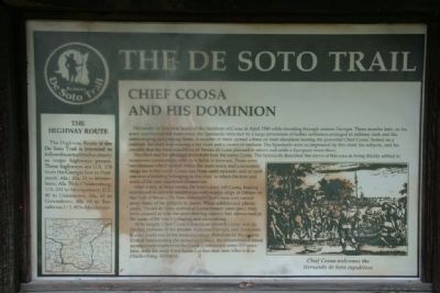 The De Soto Trail Marker / Chief Coosa And His Dominion image. Click for full size.