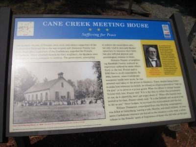 Cane Creek Meeting House Marker. Click for full size. Cane Creek Meeting House Marker image. Click for full size.