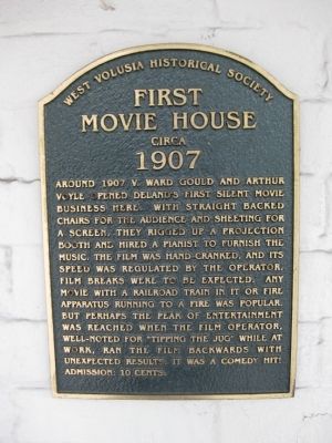 First Movie House Marker image. Click for full size.