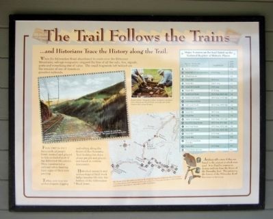 The Trail Follows the Trains Marker image. Click for full size.