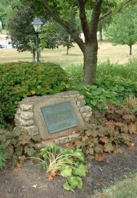 Civil War Memorial Marker as viewed from the path near the Grand River Chapel. image. Click for full size.
