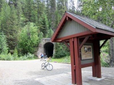 Temporary Trestles Marker at Tunnel #22. Click for full size. Temporary Trestles Marker at Tunnel #22 image. Click for full size.