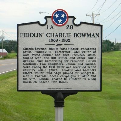 Fiddlin’ Charlie Bowman Marker image. Click for full size.