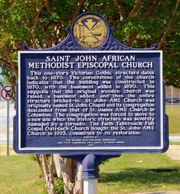 Saint John African Methodist Episcopal Church Marker image. Click for full size.