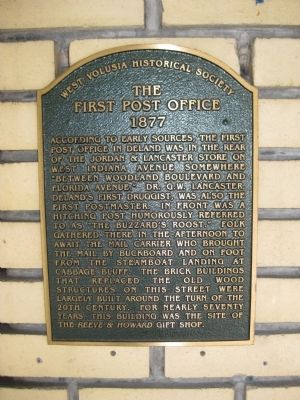 The First Post Office Marker image. Click for full size.