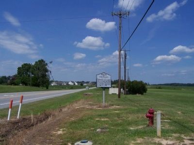 Cornwallis Marker, looking north along Raleigh Road (NC 97) image. Click for full size.