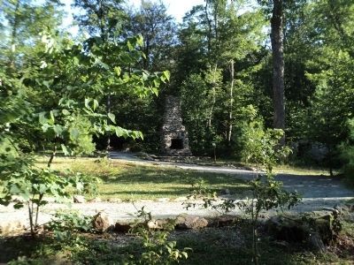 Marker and Outdoor Fireplace at Rapidan Camp. Click for full size. Marker and Outdoor Fireplace at Rapidan Camp image. Click for full size.