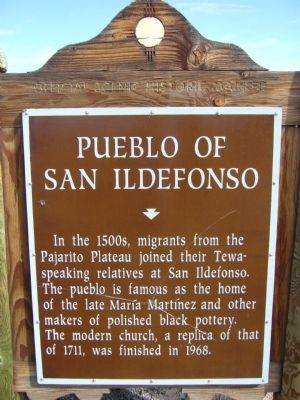Pueblo of San Ildefonso Marker. Click for full size. Pueblo of San Ildefonso Marker image. Click for full size.