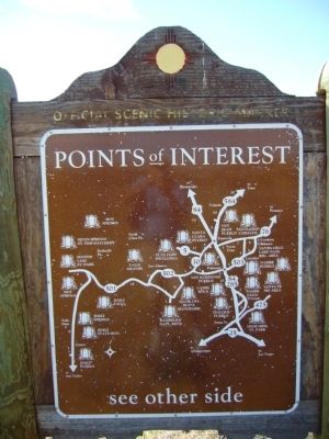 <i>back of</i> Pueblo of San Ildefonso Marker. Click for full size. <i>back of</i> Pueblo of San Ildefonso Marker image. Click for full size.