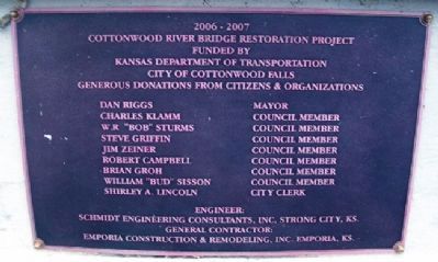 2007 Cottonwood River Bridge Plate image. Click for full size.