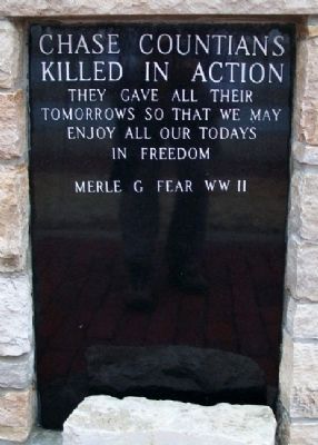 Chase County All Veterans Memorial KIA Honor Roll. Click for full size. Chase County All Veterans Memorial KIA Honor Roll image. Click for full size.