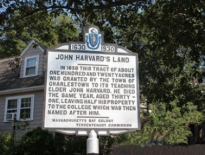 John Harvard's Land Marker image. Click for full size.