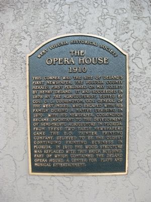 The Opera House Marker image. Click for full size.