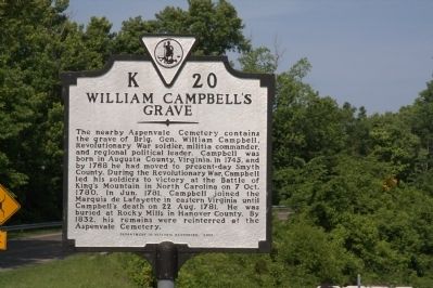 William Campbell’s Grave Marker image. Click for full size.