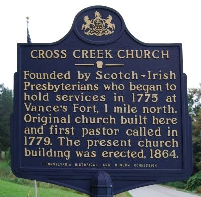 Cross Creek Church Marker. Click for full size. Cross Creek Church Marker image. Click for full size.