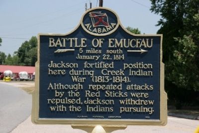 Battle Of Emucfau Marker image. Click for full size.