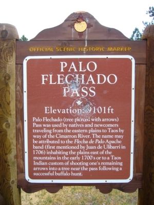 Palo Flechado Pass Marker image. Click for full size.