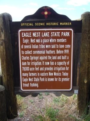Eagle Nest Lake State Park Marker. Click for full size. Eagle Nest Lake State Park Marker image. Click for full size.