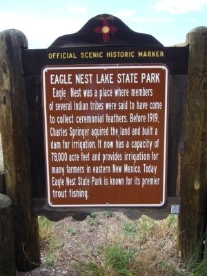 Eagle Nest Lake State Park Marker image. Click for full size.